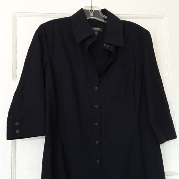 Navy Blue Shirt Dress - Picture 2 of 7